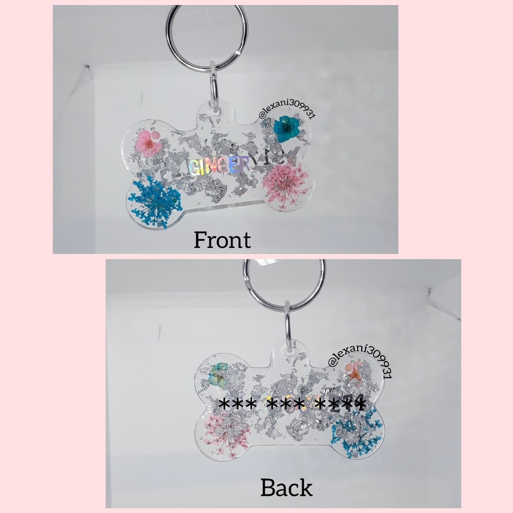 Handmade Custom Name Resin Dog 🐶🐾🐾Tag - Picture 6 of 16